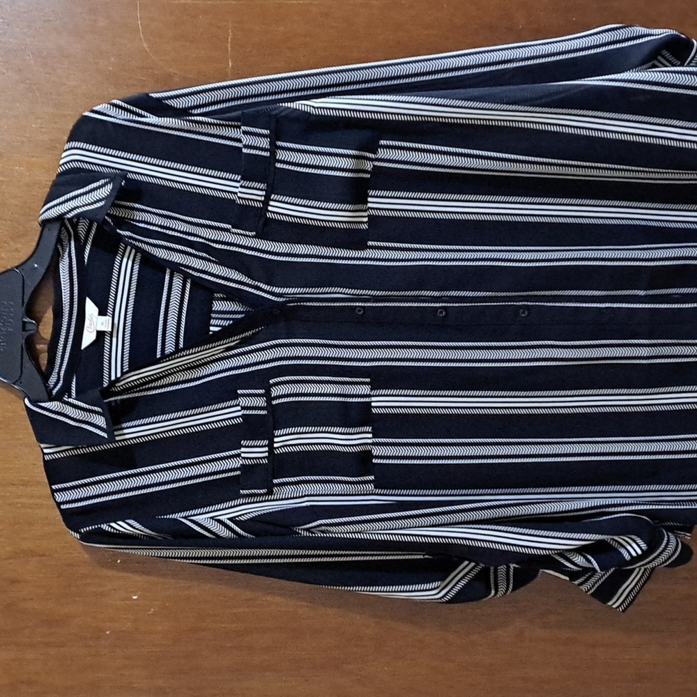 Women's Candies XL Black and white striped blouse